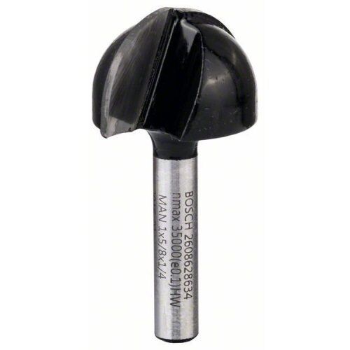  Hohlkehlfräser Standard for Wood Bosch Hohlkehlfräser, 1/4", R1 12,7 mm, D 25,4 mm, L 15,6 mm, G 49 mm, für Handfräsen 12372564