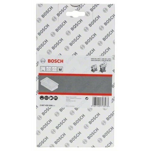  Quadratische Plissee-Polyesterfilter (PES) Bosch Polyester-Flachfaltenfilter, für Staubsauger 12374913