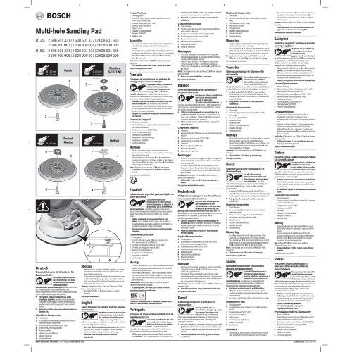  Multihole UniversalStützteller, 150 mm Bosch Schleifteller Multiloch, für Exzenterschleifer 12374739