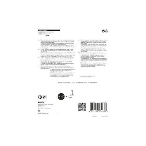  EXPERT Multihole (Multiloch) Stützteller für Bosch, 150 mm Bosch EXPERT Multihole Stützteller für Bosch, 150 mm, hart, für Exzenterschleifer 12374722