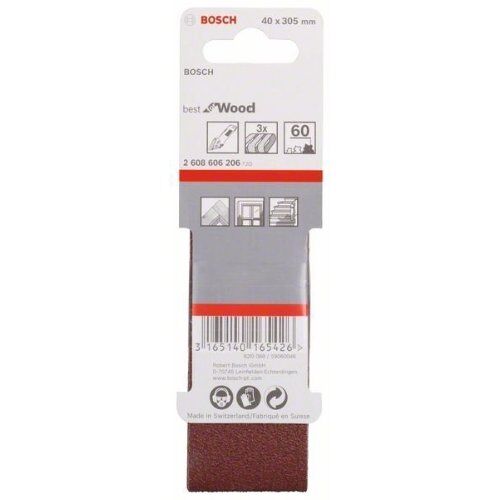  X440 Best for Wood and Paint Schleifbänder für Bandschleifer Bosch 3-tlg. Schleifband-Set X440, für Bandschleifer 12376633