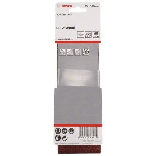  X440 Best for Wood and Paint Schleifbänder für Bandschleifer Bosch 3-tlg. Schleifband-Set X440, für Bandschleifer 12376663