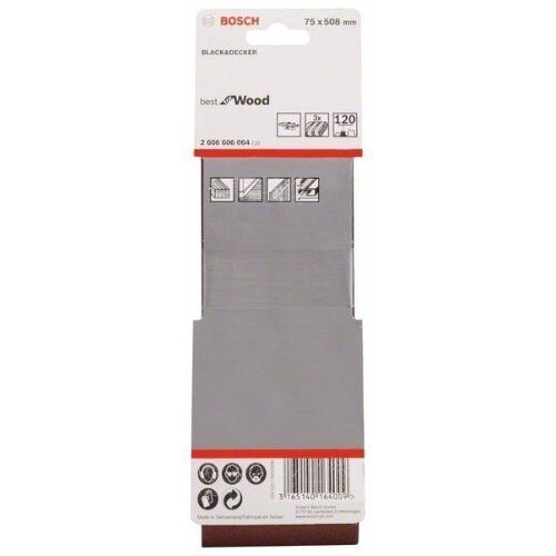  X440 Best for Wood and Paint Schleifbänder für Bandschleifer Bosch 3-tlg. Schleifband-Set X440, für Bandschleifer 12376641