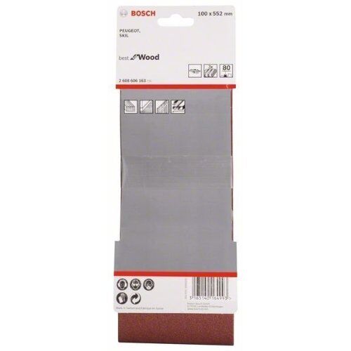  X440 Best for Wood and Paint Schleifbänder für Bandschleifer Bosch 3-tlg. Schleifband-Set X440, für Bandschleifer 12376656