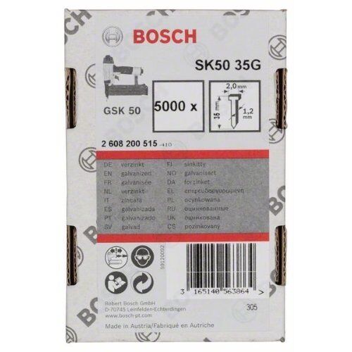  Stifte SK50 1,2/18 g, verzinkt Bosch Senkkopf-Stift SK50 35G, für Druckluftnagler/Drucklufthefter 12375165