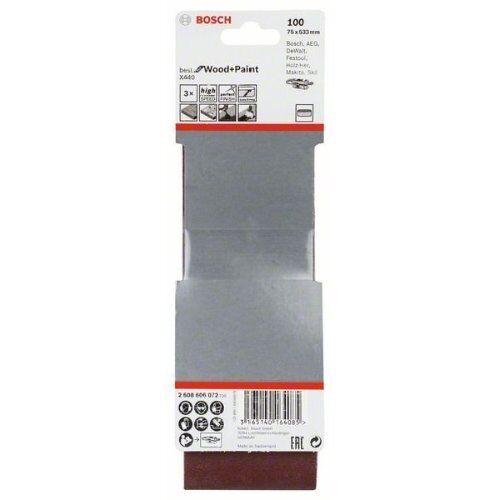  X440 Best for Wood and Paint Schleifbänder für Bandschleifer Bosch 3-tlg. Schleifband-Set X440, für Bandschleifer 12376682