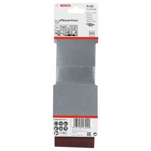  X440 Best for Wood and Paint Schleifbänder für Bandschleifer Bosch 3-tlg. Schleifband-Set X440, für Bandschleifer 12376651