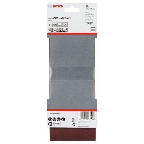  X440 Best for Wood and Paint Schleifbänder für Bandschleifer Bosch 3-tlg. Schleifband-Set X440, für Bandschleifer 12376649