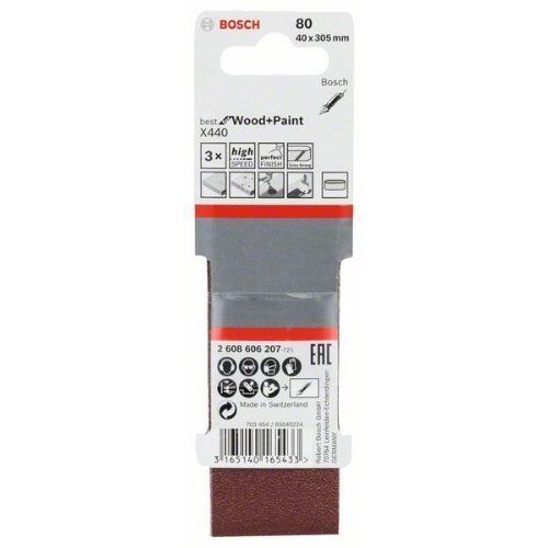  X440 Best for Wood and Paint Schleifbänder für Bandschleifer Bosch 3-tlg. Schleifband-Set X440, für Bandschleifer 12376683