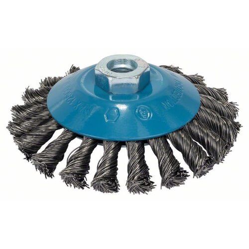  Heavy for Metal Gezopfte Kegelbürste für Winkelschleifer Bosch Kegelbürste, 115 mm, gezopfter Stahldraht, für kleine Winkelschleifer 12377429