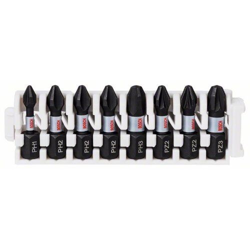  Schrauberbits Impact Control PZ und PH gemischt Bosch Impact Control Insert Bit Pack, 8-tlg., 1 x PH1; 3 x PH2; 1 x PH3; 2 x PZ2; 1 x PZ3, für Schlagschrauber 12377024