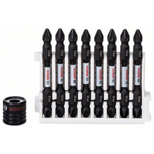  Schrauberbits Impact Control mit Doppelklinge, PZ-PH, mit Magnethülse Bosch Impact Control Schrauberbit-Set, 9-tlg., für Schlagschrauber 12377043