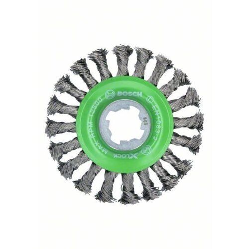  Gezopfte Scheibenbürsten Heavy for Inox für X-LOCK Winkelschleifer Bosch X-LOCK Scheibenbürste 115 mm, gezopfter rostfreier Stahldraht, für kleine Winkelschleifer 12377426