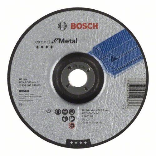  Expert for Metal Gekröpfte Schruppscheiben, 22,23-mm-Bohrung für große Winkelschleifer Bosch Schruppscheibe gekröpft Expert for Metal, für große Winkelschleifer mit Spannmutter 12377345