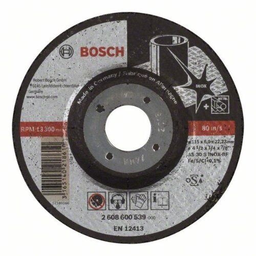  Expert for Inox Gekröpfte Schruppscheiben, 22,23-mm-Bohrung für kleine Winkelschleifer Bosch Schruppscheibe gekröpft Expert for Inox, für kleine Winkelschleifer 12377360