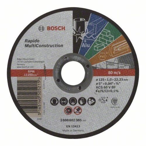  MultiConstruction Rapido Trennscheiben mit gerader Ausführung, 22,23-mm-Bohrung für kleine Winkelschleifer Bosch Trennscheibe gerade Rapido Multi Construction, für kleine Winkelschleifer 12377327