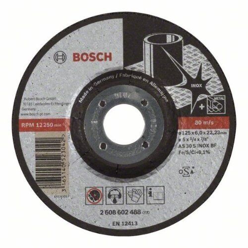  Expert for Inox Gekröpfte Schruppscheiben, 22,23-mm-Bohrung für kleine Winkelschleifer Bosch Schruppscheibe gekröpft Expert for Inox, für kleine Winkelschleifer 12377359