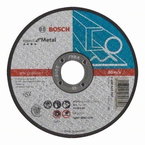  Expert for Metal Trennscheiben mit gerader Ausführung, 22,23-mm-Bohrung für kleine Winkelschleifer Bosch Trennscheibe gerade Expert for Metal, für kleine Winkelschleifer 12377205