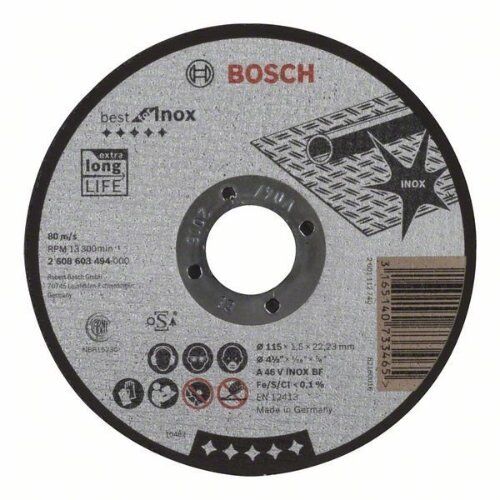  Best for Inox Trennscheiben mit gerader Ausführung, 22,23-mm-Bohrung für kleine Winkelschleifer Bosch Trennscheibe gerade Best for Inox, für kleine Winkelschleifer 12377242