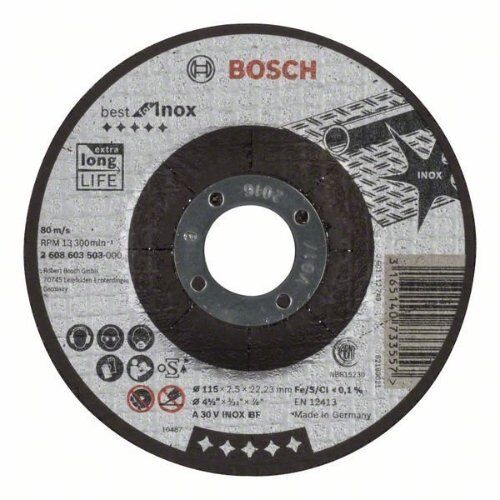  Best for Inox Gekröpfte Trennscheiben, 22,23-mm-Bohrung für kleine Winkelschleifer Bosch Trennscheibe gekröpft Best for Inox, für kleine Winkelschleifer 12377261