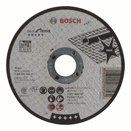  Best for Inox Trennscheiben mit gerader Ausführung, 22,23-mm-Bohrung für kleine Winkelschleifer Bosch Trennscheibe gerade Best for Inox, für kleine Winkelschleifer 12377241