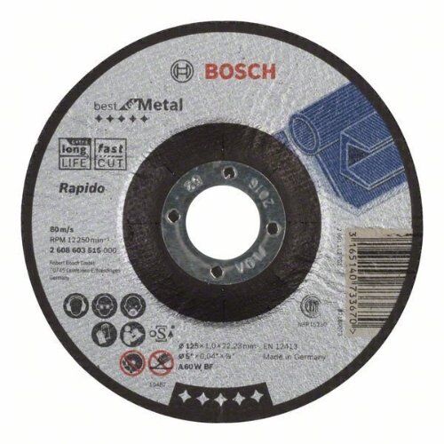  Best for Metal Rapido Gekröpfte Trennscheiben, 22,23-mm-Bohrung für kleine Winkelschleifer Bosch Trennscheibe gekröpft Best for Metal - Rapido, für kleine Winkelschleifer 12377187