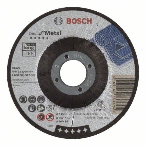  Best for Metal Gekröpfte Trennscheiben, 22,23-mm-Bohrung für kleine Winkelschleifer Bosch Trennscheibe gekröpft Best for Metal, für kleine Winkelschleifer 12377180