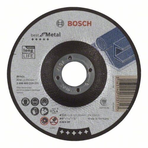  Best for Metal Gekröpfte Trennscheiben, 22,23-mm-Bohrung für kleine Winkelschleifer Bosch Trennscheibe gekröpft Best for Metal, für kleine Winkelschleifer 12377181