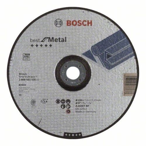  Best for Metal Gekröpfte Schruppscheiben, 22,23-mm-Bohrung für große Winkelschleifer Bosch Schruppscheibe gekröpft Best for Metal, für große Winkelschleifer mit Spannmutter 12377351