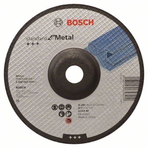 Standard for Metal Gekröpfte Schruppscheiben, 22,23-mm-Bohrung für große Winkelschleifer Bosch Schruppscheibe gekröpft Standard for Metal, für große Winkelschleifer mit Spannmutter 12377354