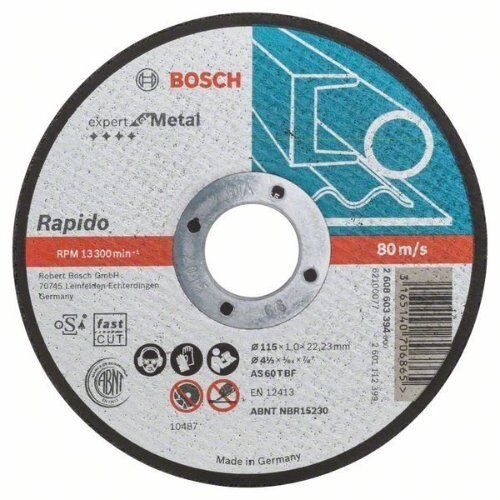  Expert for Metal rapido Trennscheiben mit gerader Ausführung, 22,23-mm-Bohrung für kleine Winkelschleifer Bosch Trennscheibe gerade Expert for Metal - Rapido, für kleine Winkelschleifer 12377201