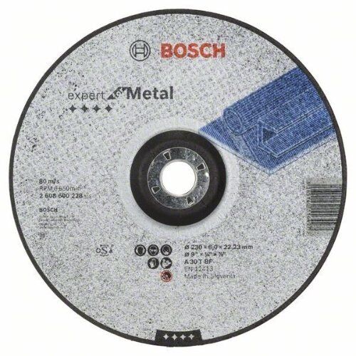  Expert for Metal Gekröpfte Schruppscheiben, 22,23-mm-Bohrung für große Winkelschleifer Bosch Schruppscheibe gekröpft Expert for Metal, für große Winkelschleifer mit Spannmutter 12377342
