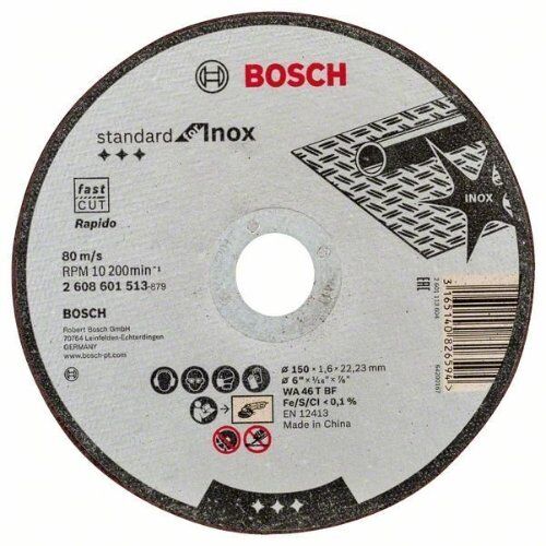  Standard for Inox Trennscheiben mit gerader Ausführung, 22,23-mm-Bohrung für kleine Winkelschleifer Bosch Trennscheibe gerade Standard for Inox, für kleine Winkelschleifer 12377289