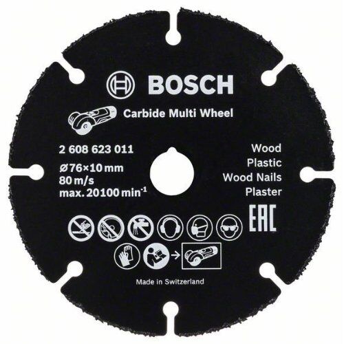  Expert Carbide Multi Wheel Trennscheiben, 10-mm-Bohrung für Mini-Winkelschleifer Bosch Trennscheibe Carbide Multi Wheel 76 mm, für Mini-Winkelschleifer 12377330