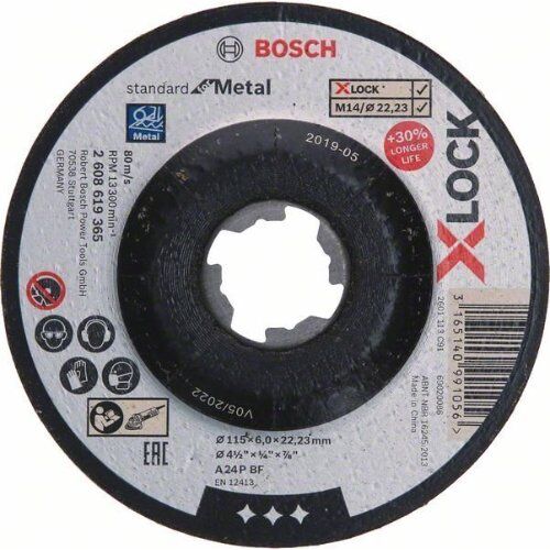  X-LOCK gekröpfte Schruppscheiben Standard for Metal Bosch X-LOCK SfM 115 x 6 mm T27, für kleine Winkelschleifer 12377357