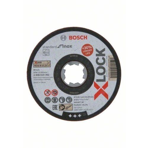  X-LOCK Trennscheiben Standard for Inox gerade Ausführung Bosch X-LOCK Standard for Inox, 115 x 1,6 mm, T41, für kleine Winkelschleifer 12377297