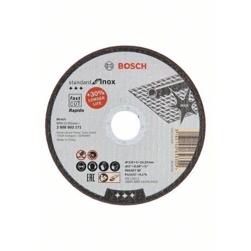  Trennscheiben Standard for Inox Rapido mit gerader Ausführung Bosch Trennscheibe gerade Standard for Inox - Rapido, für kleine Winkelschleifer 12377294