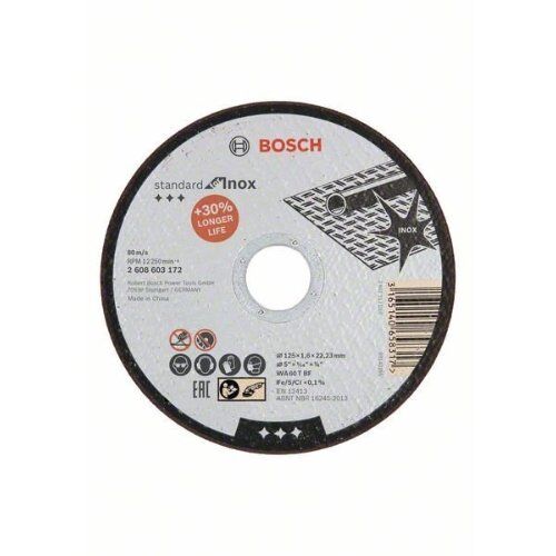  Standard for Inox Trennscheiben mit gerader Ausführung, 22,23-mm-Bohrung für kleine Winkelschleifer Bosch Trennscheibe gerade Standard for Inox, für kleine Winkelschleifer 12377291