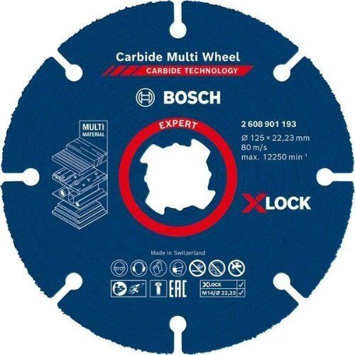  EXPERT Carbide Multi Wheel X-LOCK Trennscheiben Bosch EXPERT Carbide Multi Wheel X-LOCK Trennscheibe, 125 mm, 22,23 mm, für kleine Winkelschleifer 12377155