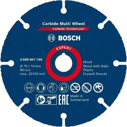  EXPERT Carbide Multi Wheel Trennscheiben Bosch EXPERT Carbide Multi Wheel Trennscheibe, 76 mm, 10 mm, für Mini-Winkelschleifer 12377160