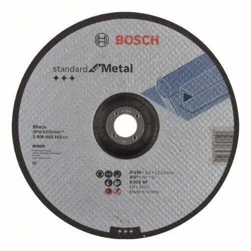  Standard for Metal Gekröpfte Trennscheiben, 22,23-mm-Bohrung für große Winkelschleifer Bosch Trennscheibe gekröpft Standard for Metal, für große Winkelschleifer mit Spannmutter 12377238