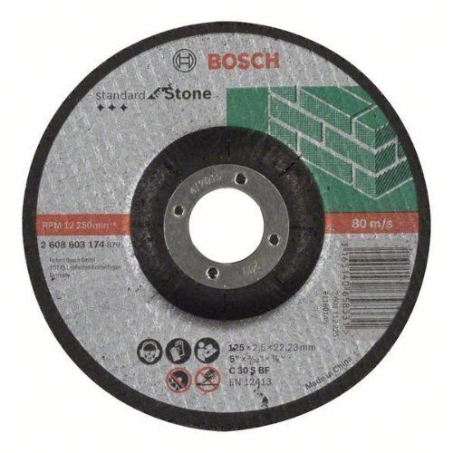  Standard for Stone Gekröpfte Trennscheiben, 22,23-mm-Bohrung für kleine Winkelschleifer Bosch Trennscheibe gekröpft Standard for Stone, für kleine Winkelschleifer 12377314