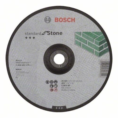  Standard for Stone Gekröpfte Trennscheiben, 22,23-mm-Bohrung für große Winkelschleifer Bosch Trennscheibe gekröpft Standard for Stone, für große Winkelschleifer mit Spannmutter 12377316