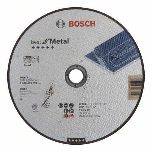 Best for Metal Rapido Trennscheiben mit gerader Ausführung, 22,23-mm-Bohrung für große Winkelschleifer Bosch Trennscheibe gerade Best for Metal - Rapido, für große Winkelschleifer mit Spannmutter 12377178