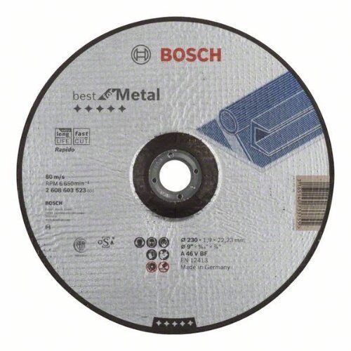  Best for Metal Rapido Gekröpfte Trennscheiben, 22,23-mm-Bohrung für große Winkelschleifer Bosch Trennscheibe gekröpft Best for Metal - Rapido, für große Winkelschleifer mit Spannmutter 12377189
