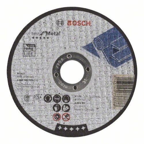  Best for Metal Trennscheiben mit gerader Ausführung, 22,23-mm-Bohrung für kleine Winkelschleifer Bosch Trennscheibe gerade Best for Metal, für kleine Winkelschleifer 12377171