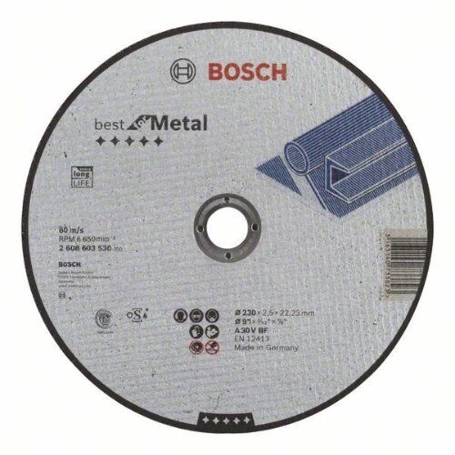  Best for Metal Trennscheiben mit gerader Ausführung, 22,23-mm-Bohrung für große Winkelschleifer Bosch Trennscheibe gerade Best for Metal, für große Winkelschleifer mit Spannmutter 12377175