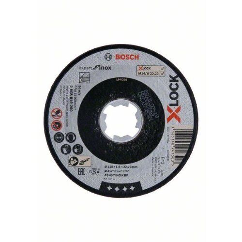  Gerade X-LOCK Trennscheiben Expert for Inox Bosch X-LOCK Expert for Inox 115 x 1,6 x 22,23 Trennscheibe gerade, für kleine Winkelschleifer 12377286