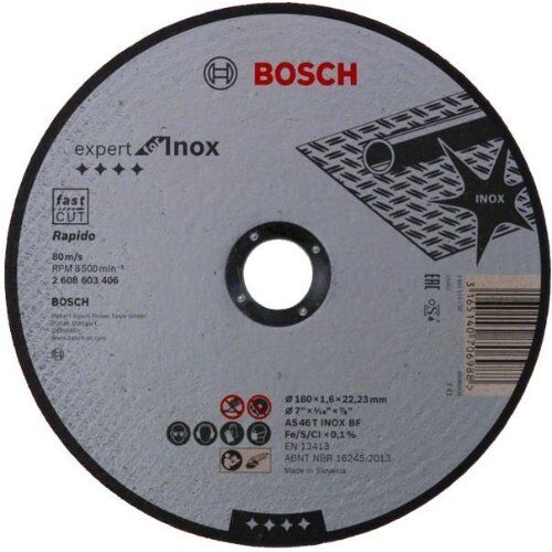  Expert for Inox Rapido Trennscheiben mit gerader Ausführung, 22,23-mm-Bohrung für große Winkelschleifer Bosch Trennscheibe gerade Expert for Inox - Rapido, für große Winkelschleifer mit Spannmutter 12377281