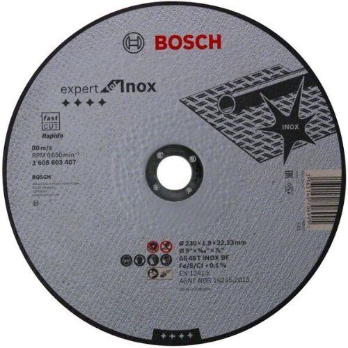  Expert for Inox Rapido Trennscheiben mit gerader Ausführung, 22,23-mm-Bohrung für große Winkelschleifer Bosch Trennscheibe gerade Expert for Inox - Rapido, für große Winkelschleifer mit Spannmutter 12377282